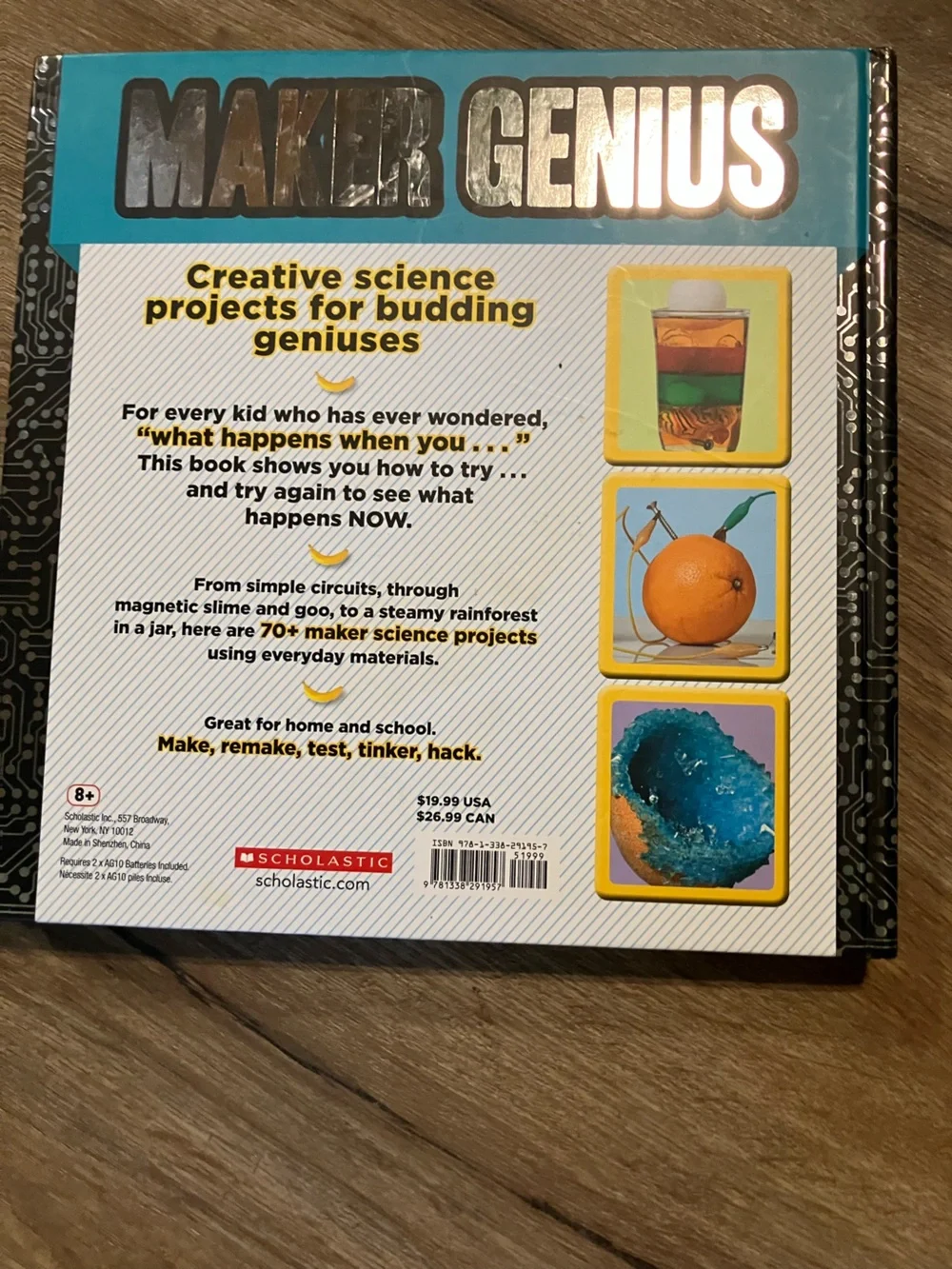 Scholastic Science Projects Book with Yellow Accents